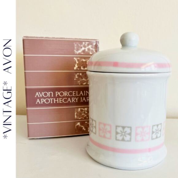 AVON Vintage 1987 Porcelain Apothecary Jar, NIB! - Picture 1 of 9